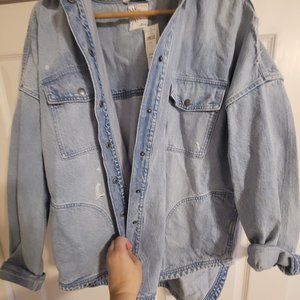 Aerie Oversized Jean Shirt Jacket Off Line
